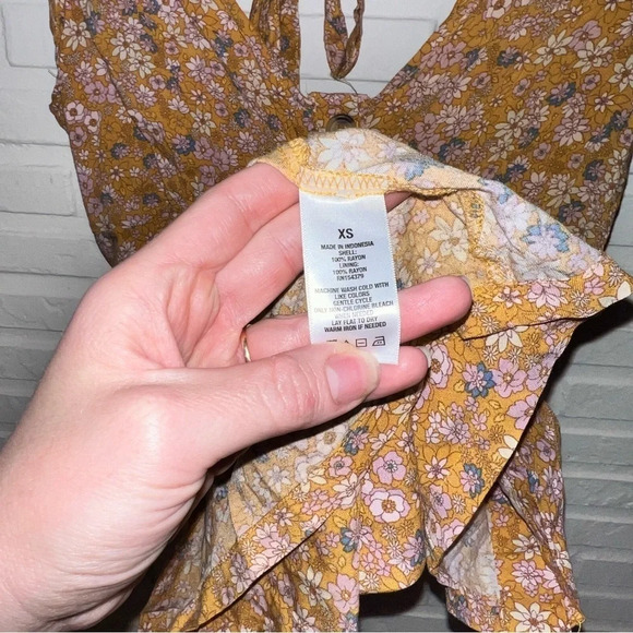 Aeropostale Orange Floral Print Open Back Mini Dress, Size Extra Small - Picture 8 of 8